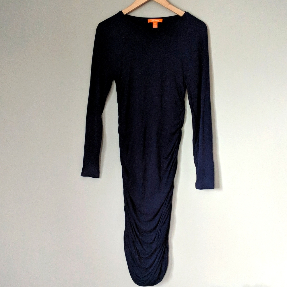 Joe Fresh Navy Stretchy Long Sleeve Dress M